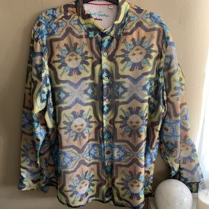 Robert Graham Exclusive 100% silk mens dress shirt